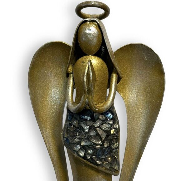 Pier 1 Imports Angel Christmas Stocking Hanger Holder Pair Iron Antique Pewter - Picture 6 of 16